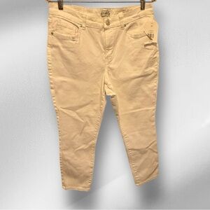 Wonderly Mid-Rise Skinny Crop White Jeans nwt‎